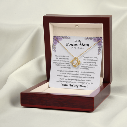 To My Bonus Mom — You Chose to Love Me, Love Knot Necklace