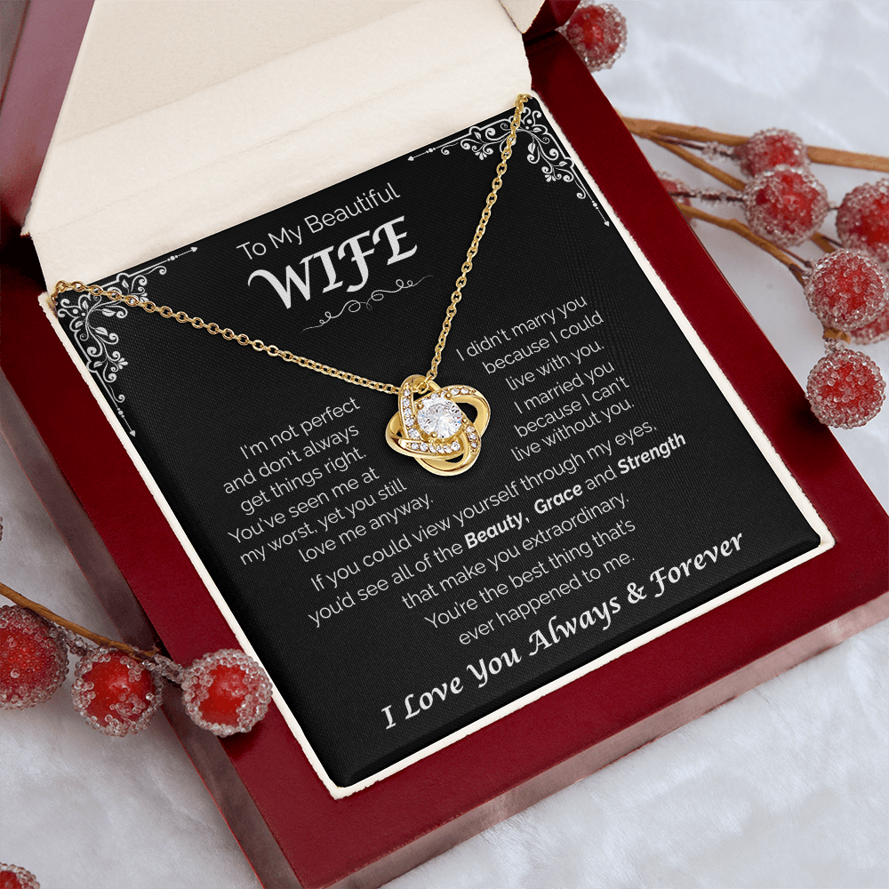 To My Beautiful Wife —You're So Amazing, Love Knot Necklace
