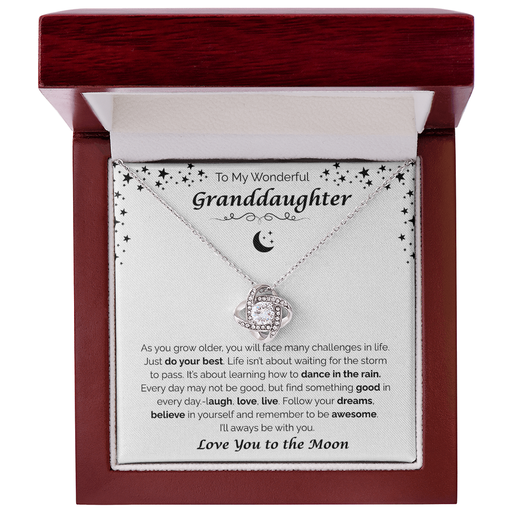 To My Wonderful Granddaughter — Always With You, Love Knot Necklace