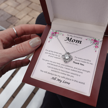 To My Amazing Mom — All the Love You've Given, Love Knot Necklace