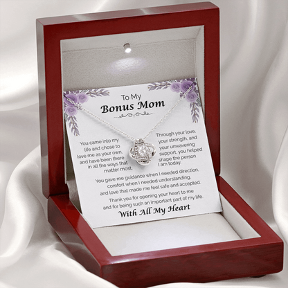 To My Bonus Mom — You Chose to Love Me, Love Knot Necklace