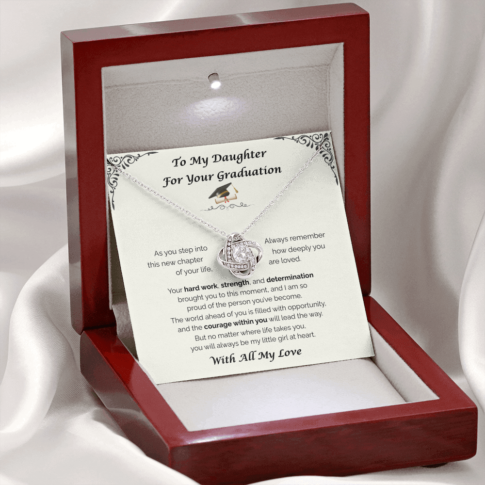 To My Daughter, For Your Graduation — Your Next Chapter Begins, Love Knot Necklace