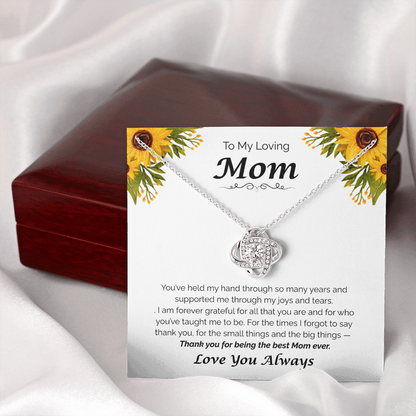 To My Loving Mom — Thank You for Everything, Love Knot Necklace