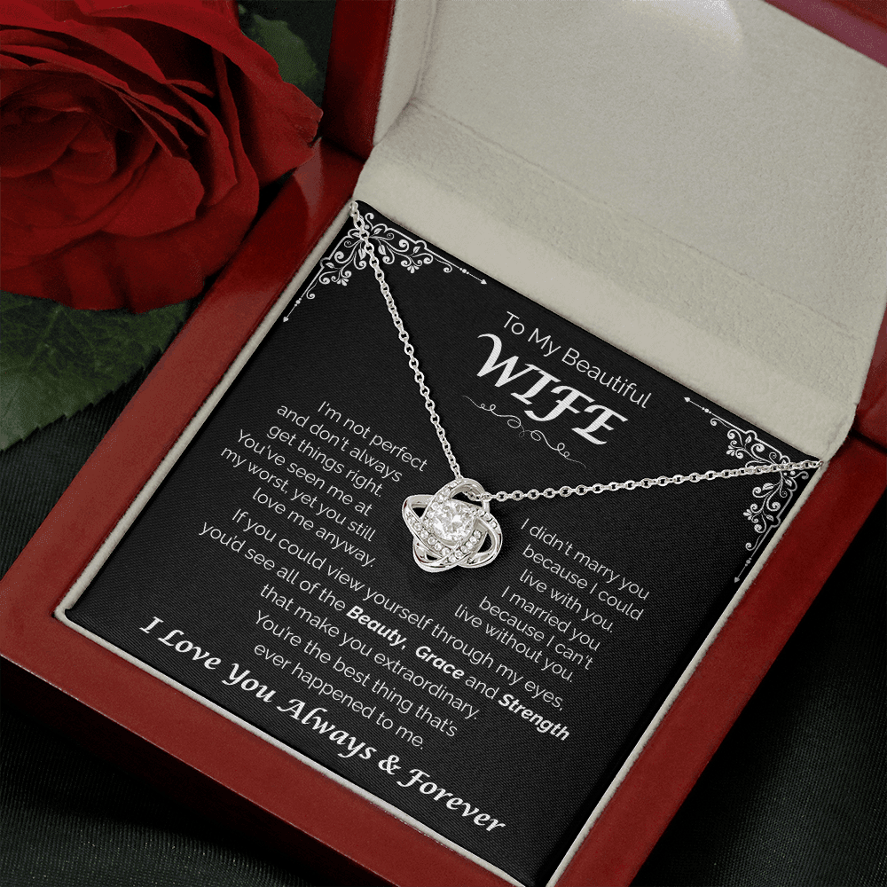 To My Beautiful Wife —You're So Amazing, Love Knot Necklace
