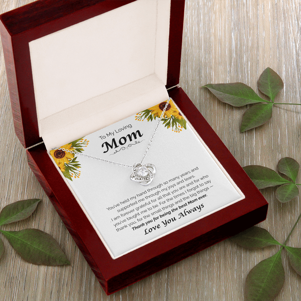 To My Loving Mom — Thank You for Everything, Love Knot Necklace