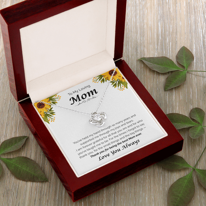 To My Loving Mom — Thank You for Everything, Love Knot Necklace