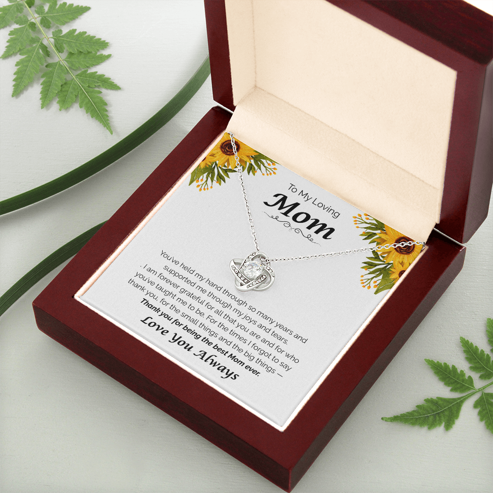 To My Loving Mom — Thank You for Everything, Love Knot Necklace