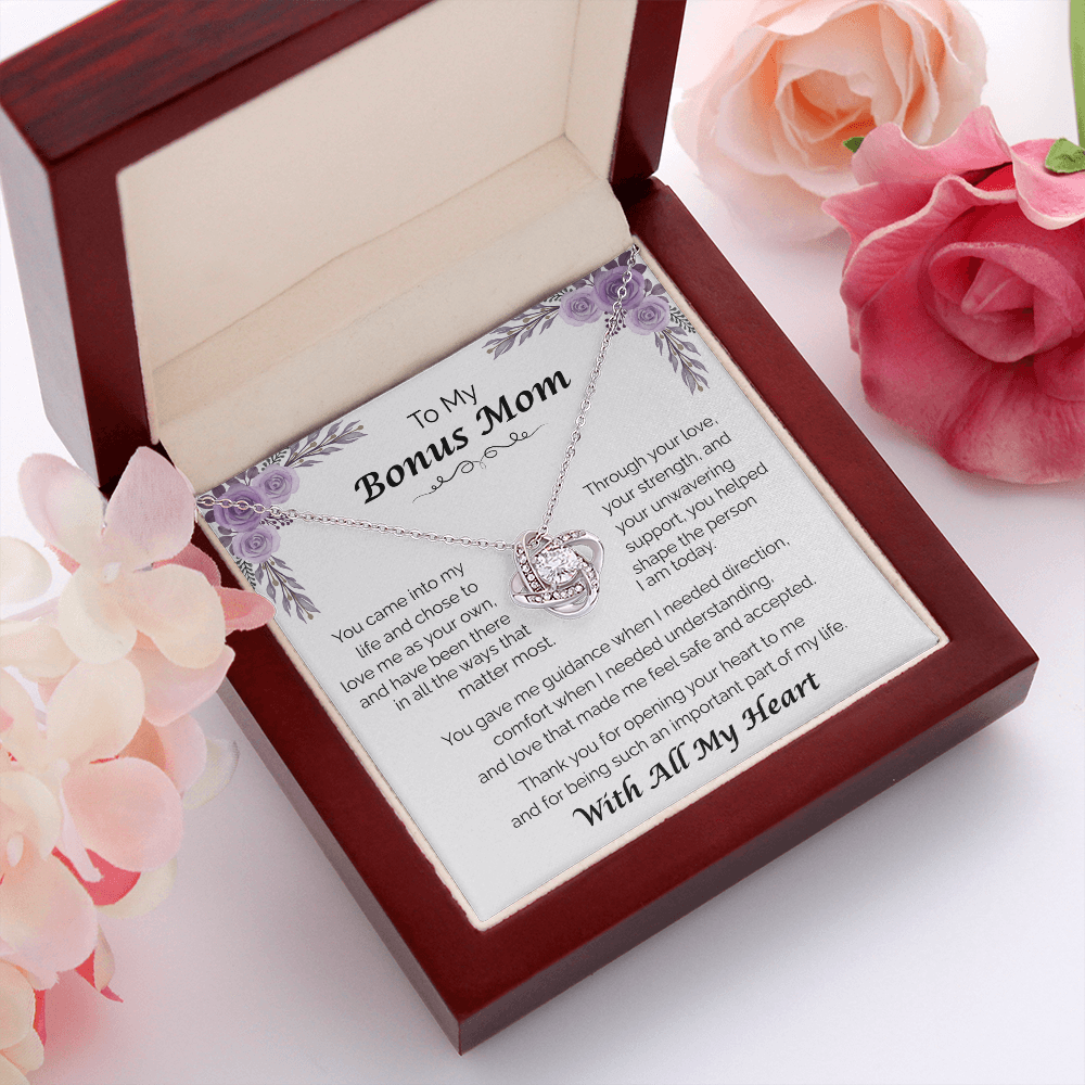 To My Bonus Mom — You Chose to Love Me, Love Knot Necklace