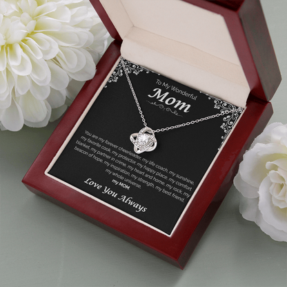 To My Wonderful Mom — My Heart, My Home, Love Knot Necklace