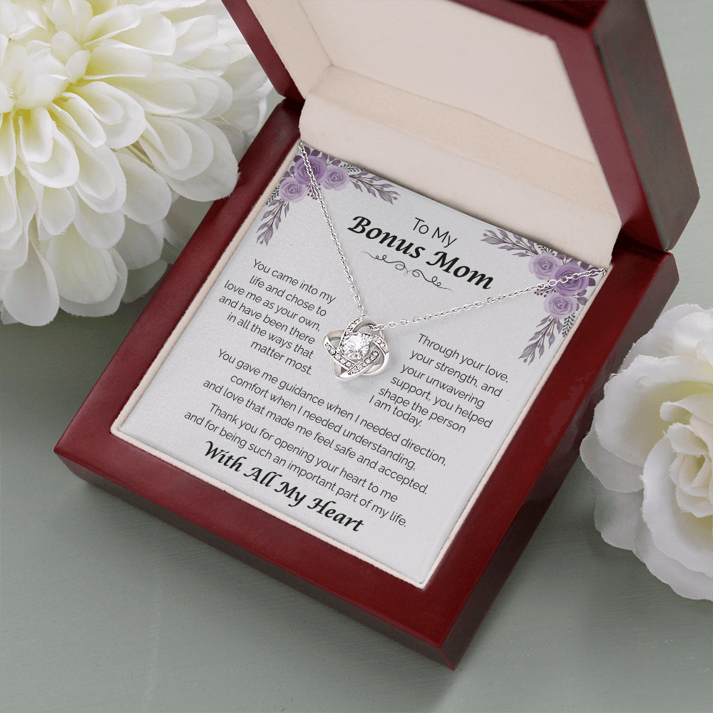 To My Bonus Mom — You Chose to Love Me, Love Knot Necklace