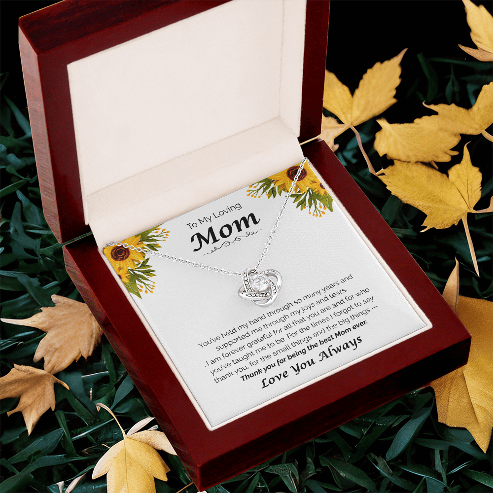 To My Loving Mom — Thank You for Everything, Love Knot Necklace