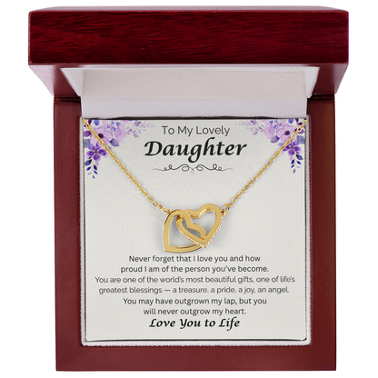 To My Lovely Daughter  — My Greatest Blessing, Interlocking Love Necklace
