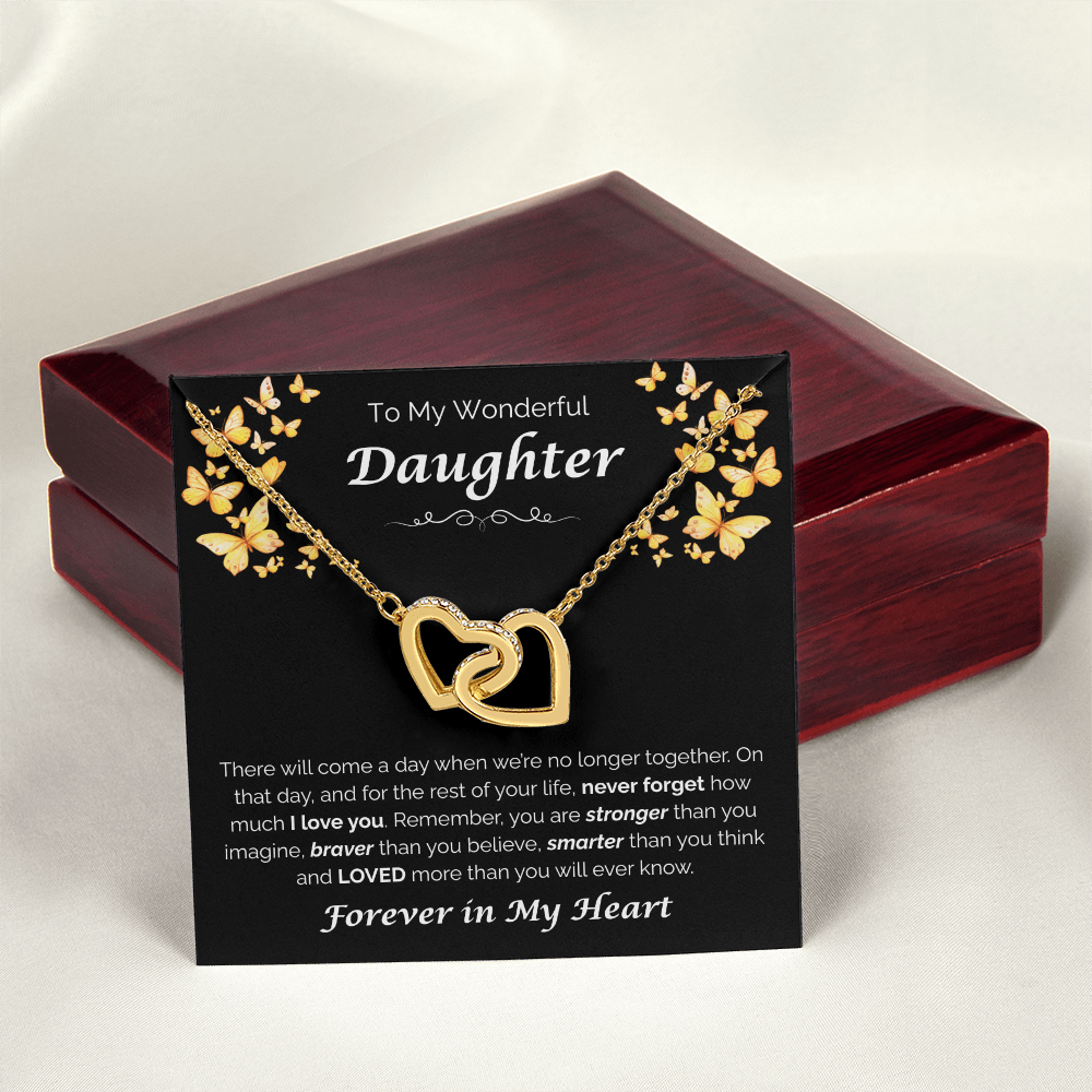 To My Wonderful Daughter — The Love I Have for You, Interlocking Hearts Necklace