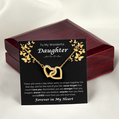 To My Wonderful Daughter — The Love I Have for You, Interlocking Hearts Necklace