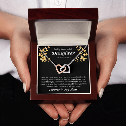 To My Wonderful Daughter — The Love I Have for You, Interlocking Hearts Necklace
