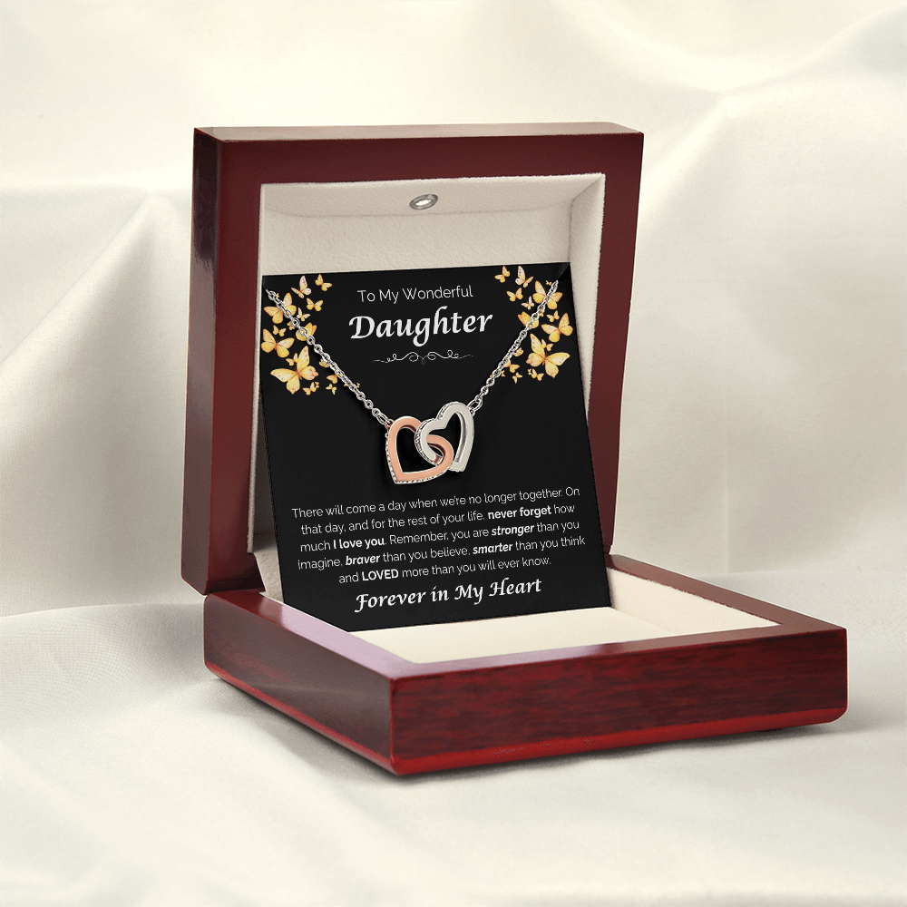 To My Wonderful Daughter — The Love I Have for You, Interlocking Hearts Necklace