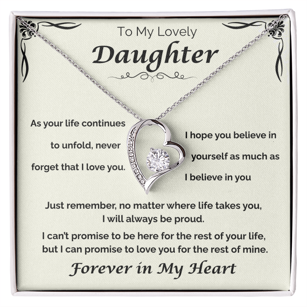 To My Lovely Daughter — Never Forget My Love, Forever Love Necklace