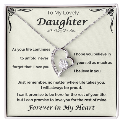 To My Lovely Daughter — Never Forget My Love, Forever Love Necklace