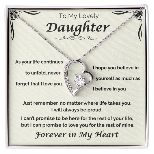 To My Lovely Daughter — Never Forget My Love, Forever Love Necklace