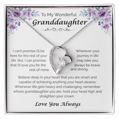 To My Wonderful Granddaughter — From My Heart to Yours, Forever Love Necklace