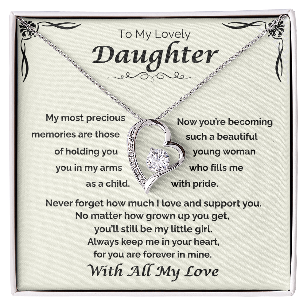 To My Lovely Daughter — Still My Little Girl, Forever Love Necklace