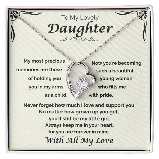 To My Lovely Daughter — Still My Little Girl, Forever Love Necklace