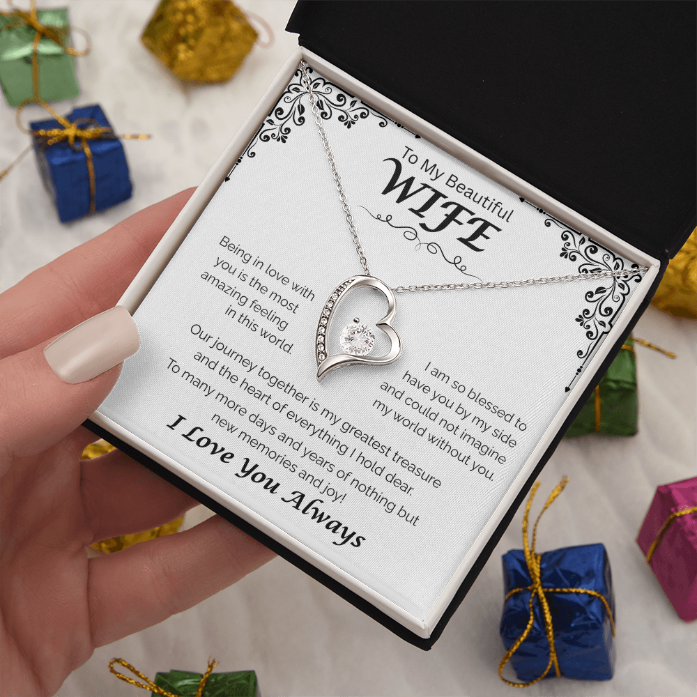To My Beautiful Wife — My Greatest Treasure, Forever Love Necklace