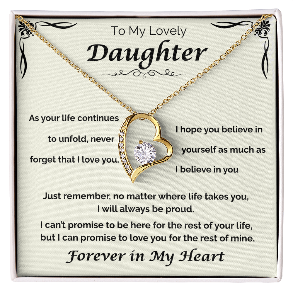 To My Lovely Daughter — Never Forget My Love, Forever Love Necklace