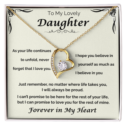 To My Lovely Daughter — Never Forget My Love, Forever Love Necklace