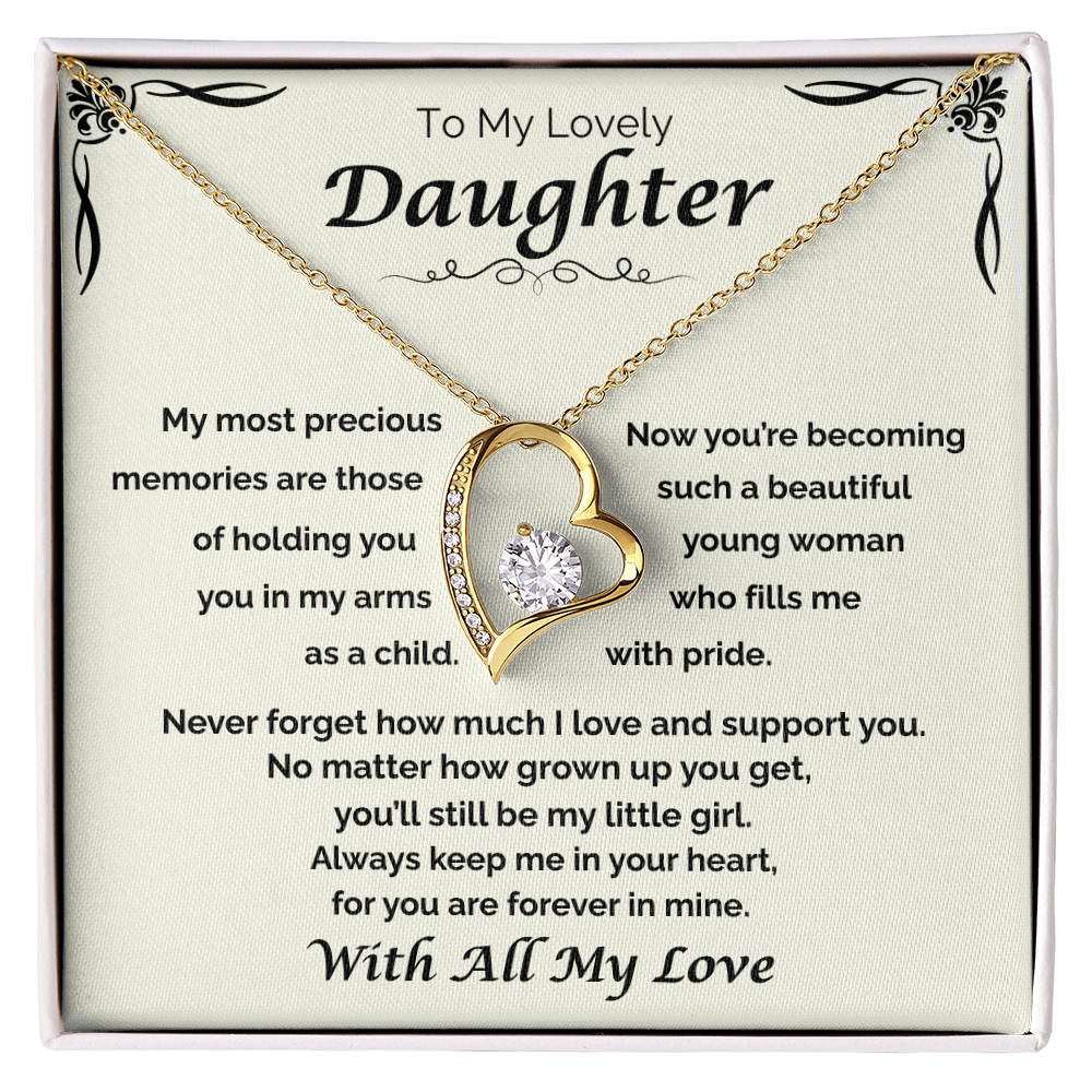 To My Lovely Daughter — Still My Little Girl, Forever Love Necklace