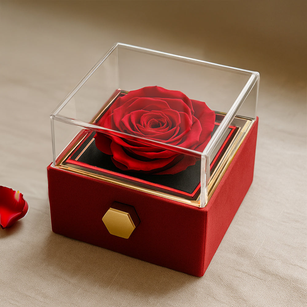 To My Beutiful WIfe - Queen of My World, Rotating Rose with Love Knot Necklace