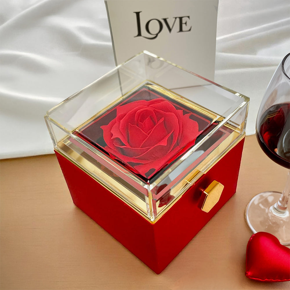To My Beutiful WIfe - Queen of My World, Rotating Rose with Love Knot Necklace